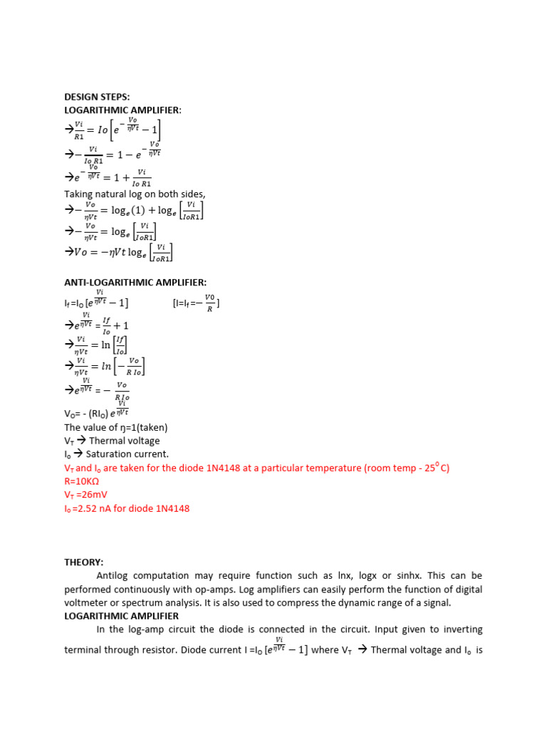 Logarithmic and Antilog Amplifier Design | PDF | Amplifier ...
