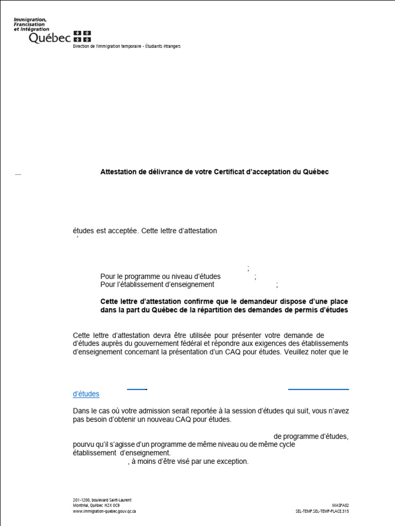 Lettre CAQ | PDF | Québec