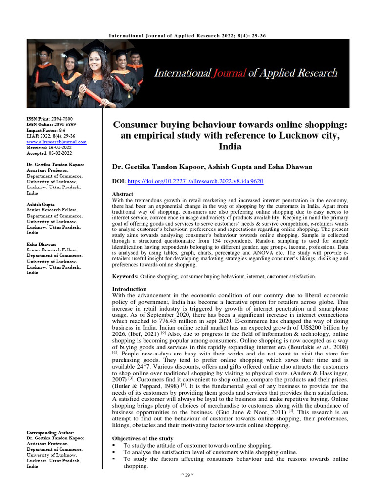 Consumer Buying Behaviour Towards Online | PDF | Online Shopping | Retail