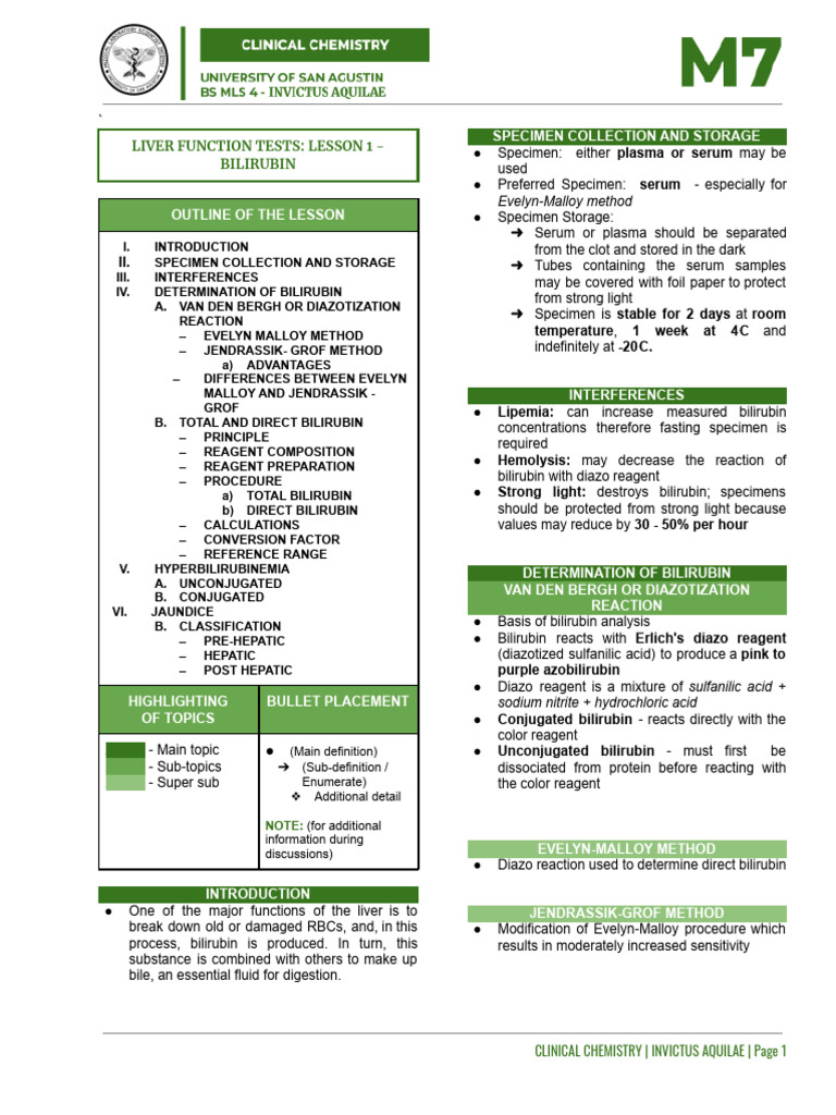 Bilirubin Analysis and Liver Function Tests | PDF | Medical Specialties ...