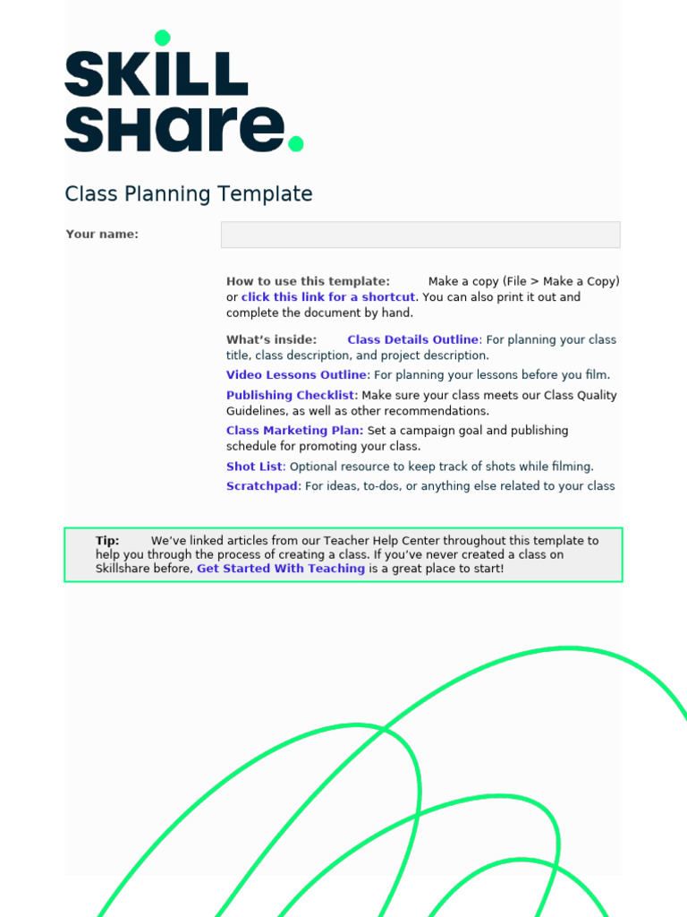 Class Planning Template Overview | PDF | Image Resolution