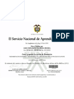 Certificado Sena Fundamentacion de Ensamblaje y Matenimiento de PC para Los Procesos de Soporte Tecnico