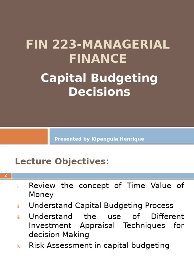 Capital Budgeting and Time Value of Money | PDF | Present Value ...