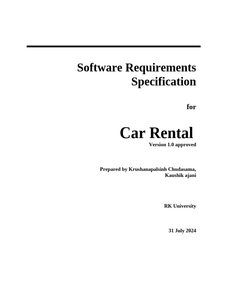 Car Rental System SRS in ASP.NET | PDF | Client–Server Model | World ...