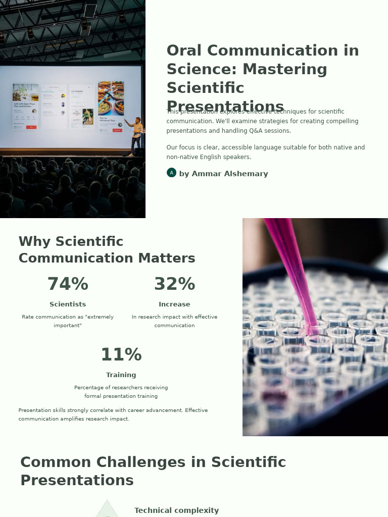 Mastering Scientific Presentations Skills | PDF | Communication | Data