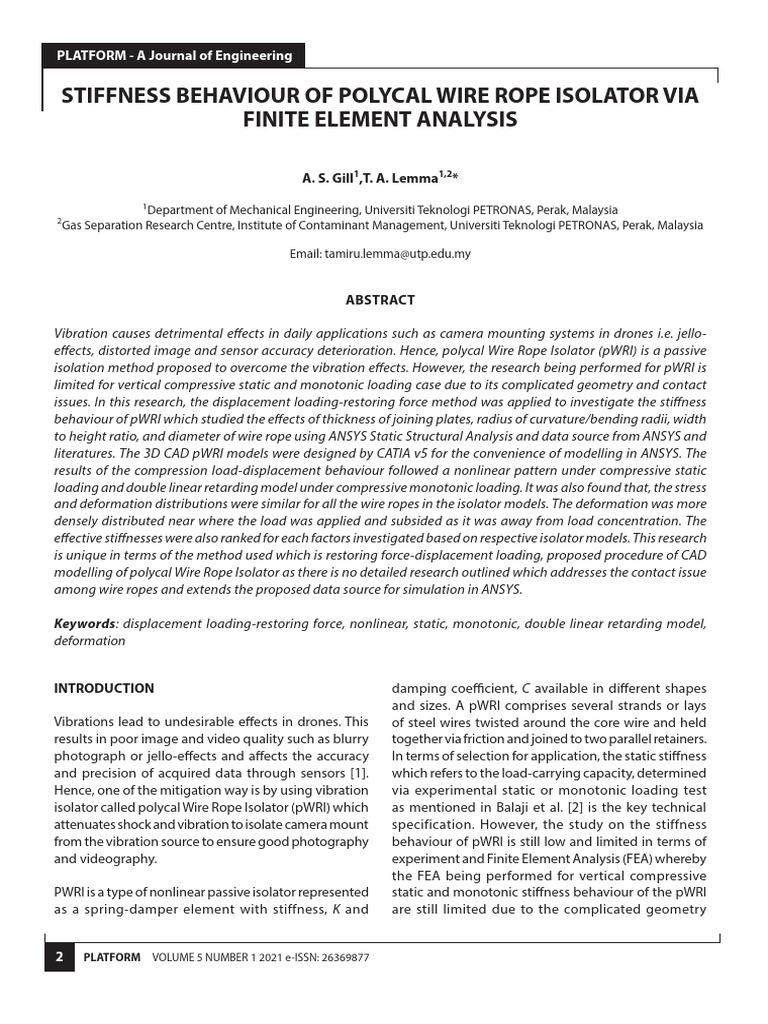 Stiffness Analysis of Wire Rope Isolators | PDF | Stress (Mechanics ...