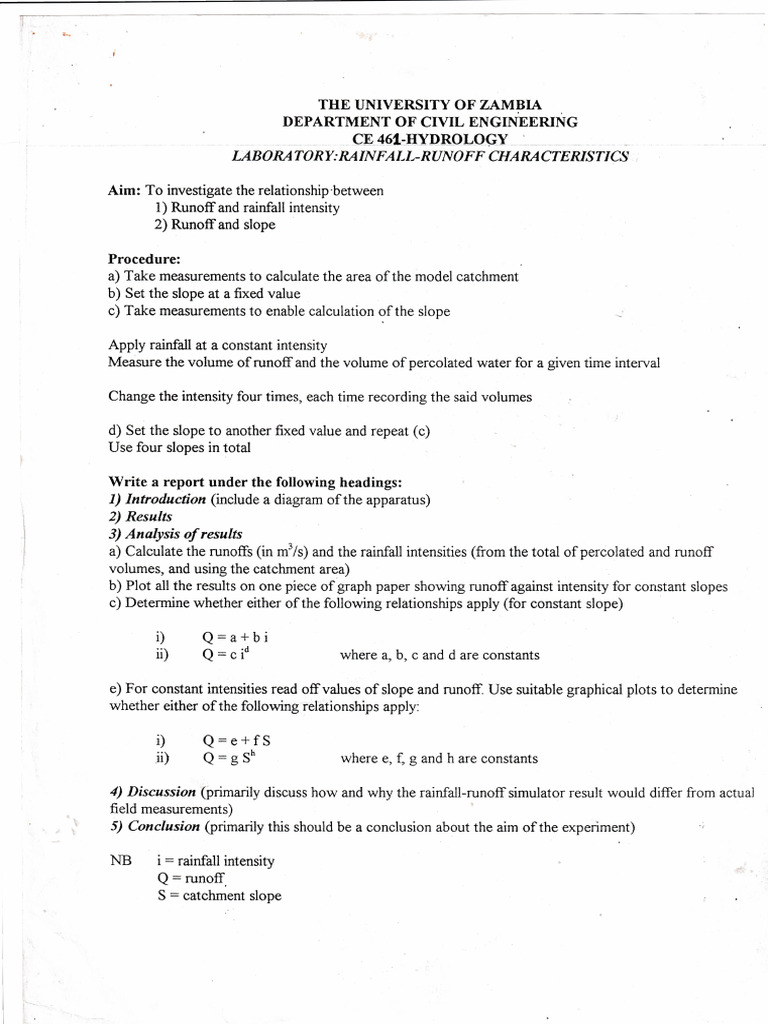 Rainfall-Runoff Lab Manual | PDF