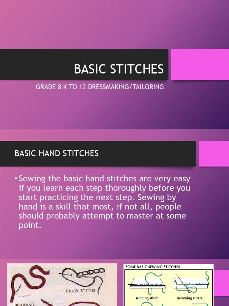 Basicstitches 140620004707 Phpapp02 | PDF