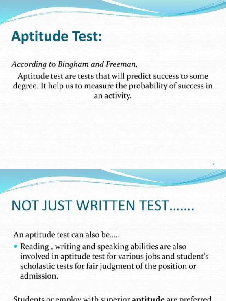 Aptitude Test | PDF