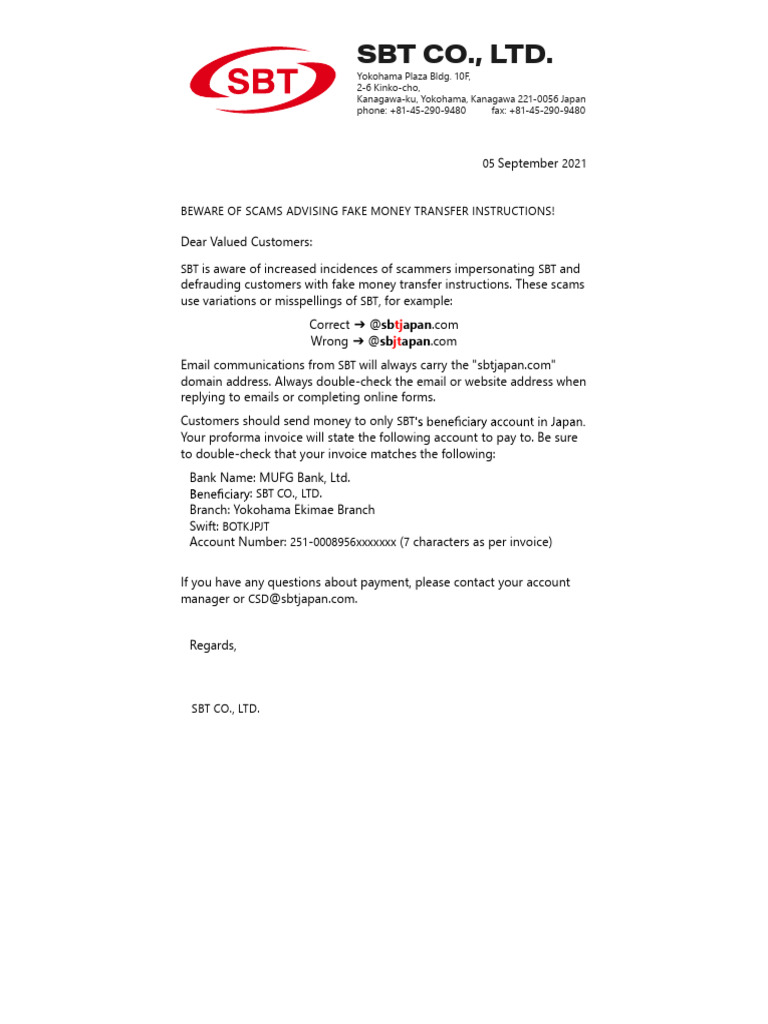 Beware of Scammers | PDF