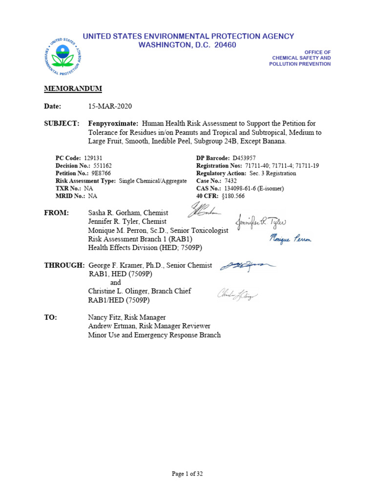 EPA HQ OPP 2019 0386 0008 - Content | PDF | Toxicity