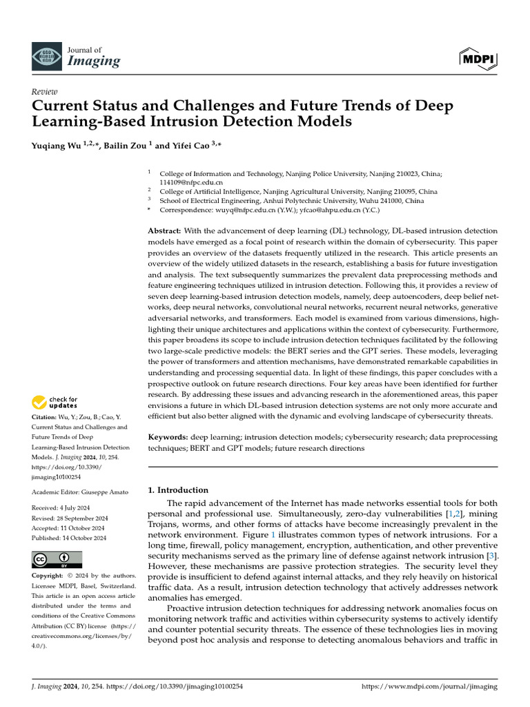 Deep Learning in Intrusion Detection Models | PDF | Denial Of Service ...