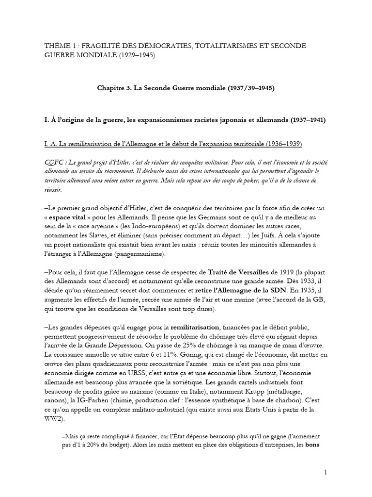 Rapport sur la Seconde Guerre mondiale | PDF | France de Vichy ...