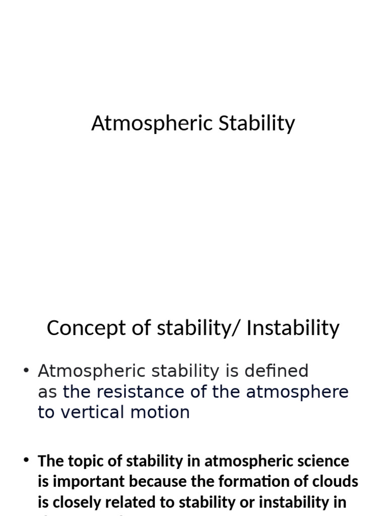 Avn Meteorology (Atmospheric Stability and Instability) | PDF ...