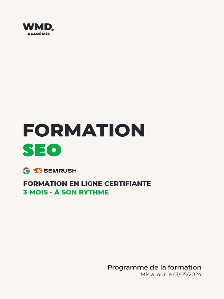 Formation SEO Certifiante en Ligne | PDF | Optimisation de moteur de ...