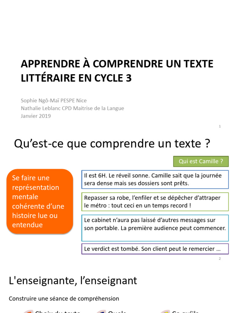 Comprendre un texte en cycle 3 | PDF | Fable | Romans