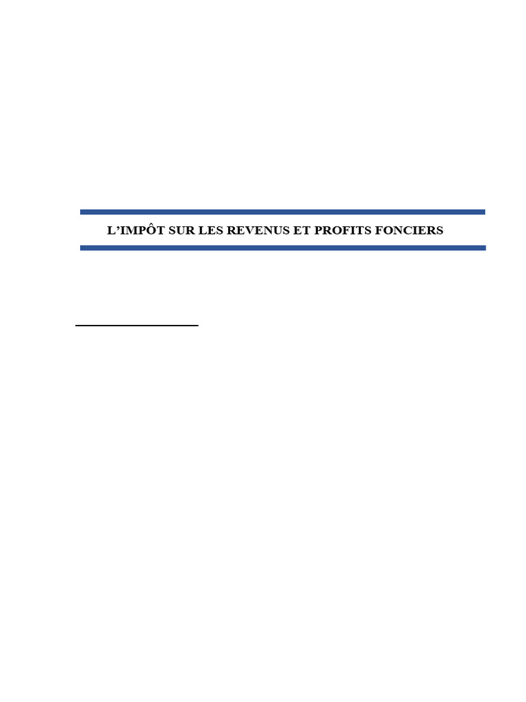 Impôt sur les Revenus Fonciers au Maroc | PDF | Impôt sur le revenu ...