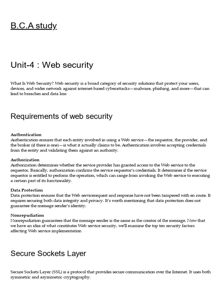 Web Security Essentials and TLS Benefits | PDF | Transport Layer ...