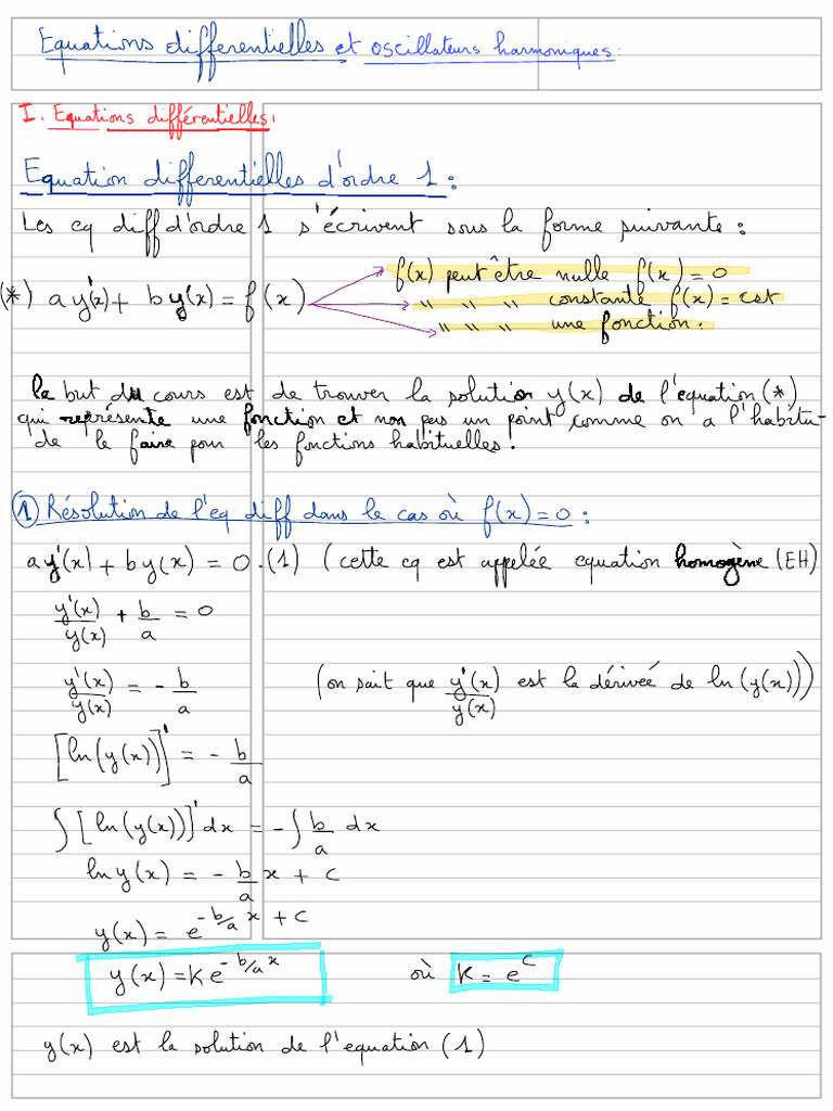 Eq Diff Et Oscillateur Harmonique - Removed | PDF