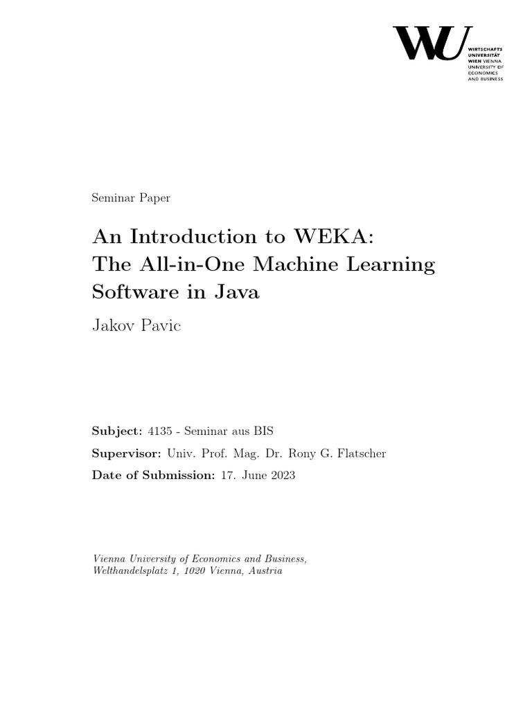 PavicJakov WEKA | PDF | Machine Learning | Cluster Analysis