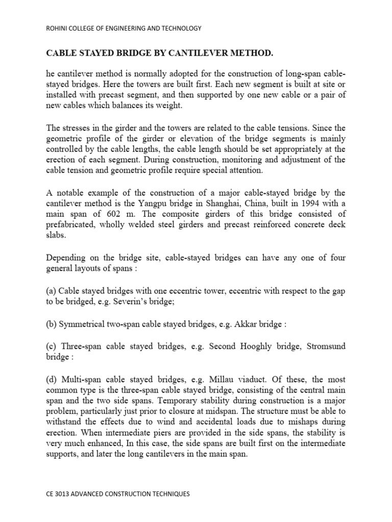 Overview of Cable-Stayed Bridges | PDF | Bridge | Civil Engineering