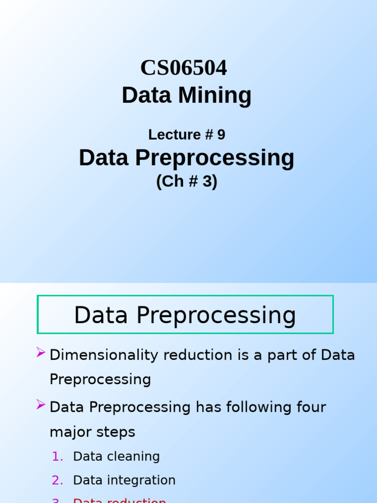 PCA in Data Preprocessing Tutorial | PDF | Eigenvalues And Eigenvectors ...