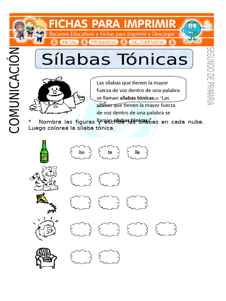 Actividades de sílabas tónicas y átonas | PDF