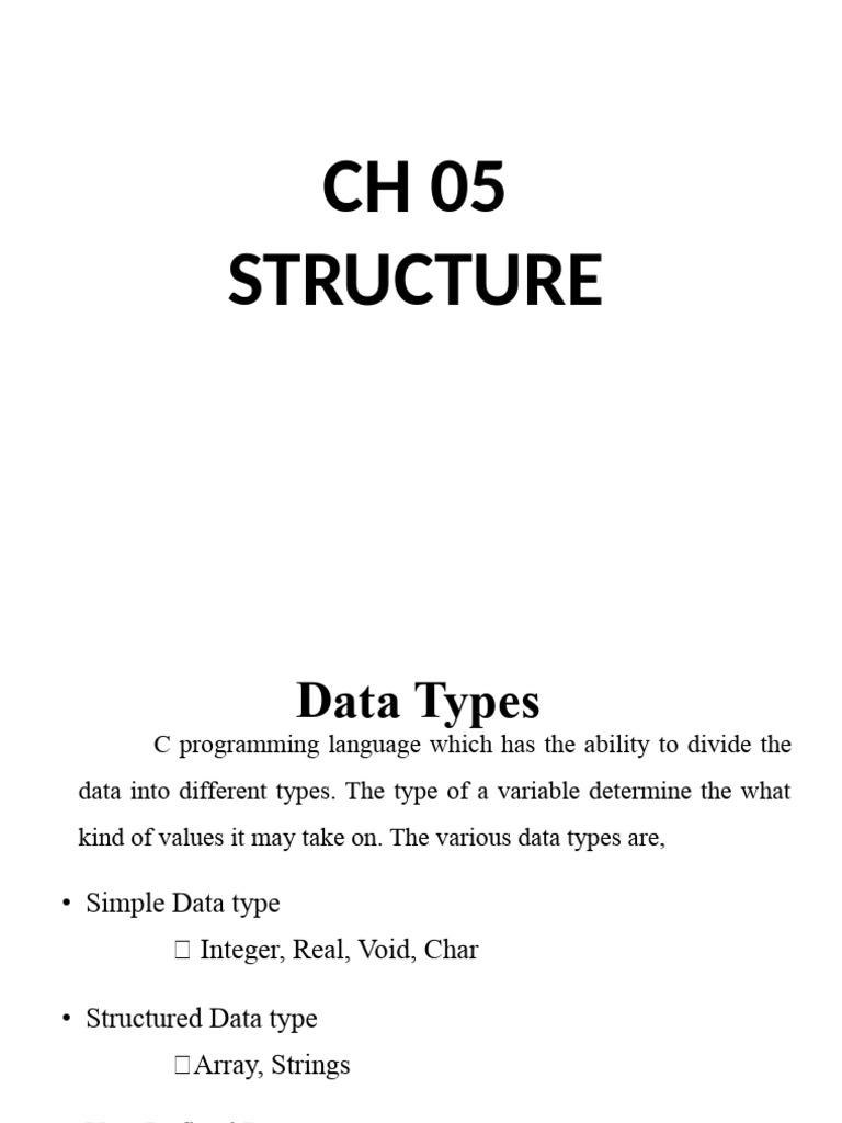 C Programming: Structures and Data Types | PDF | Pointer (Computer ...