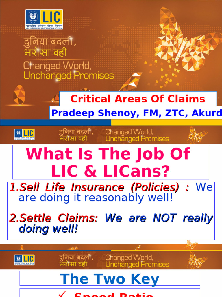 Critical Areas of Claims Dept. PS | PDF