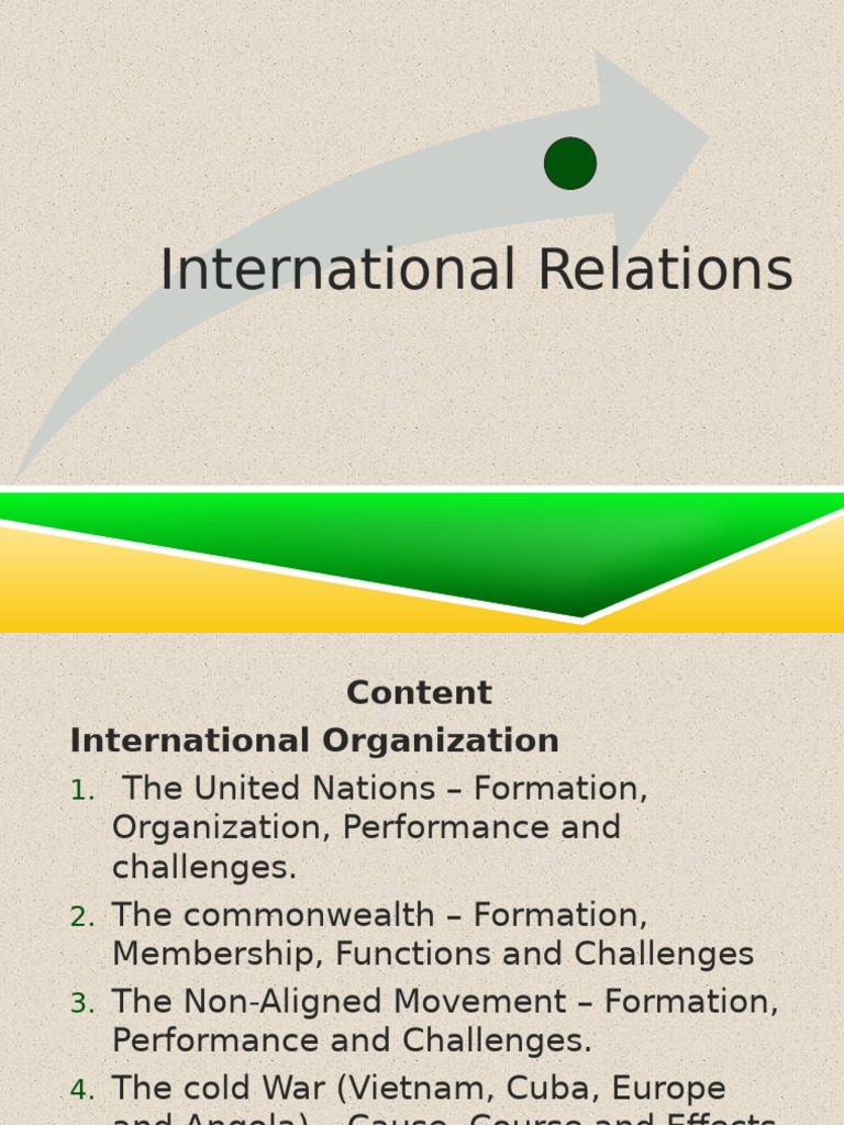 International Relations | PDF | Cold War | United Nations