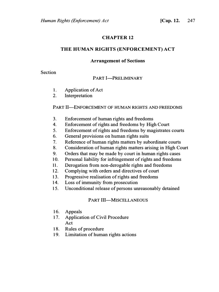 Human Rights Enforcement Act Overview | PDF | Arrest | Sovereign Immunity