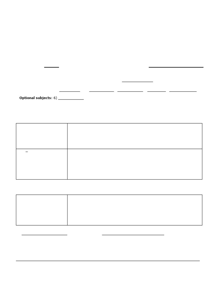 Class 11 Subject Option Form 2025-26 | PDF