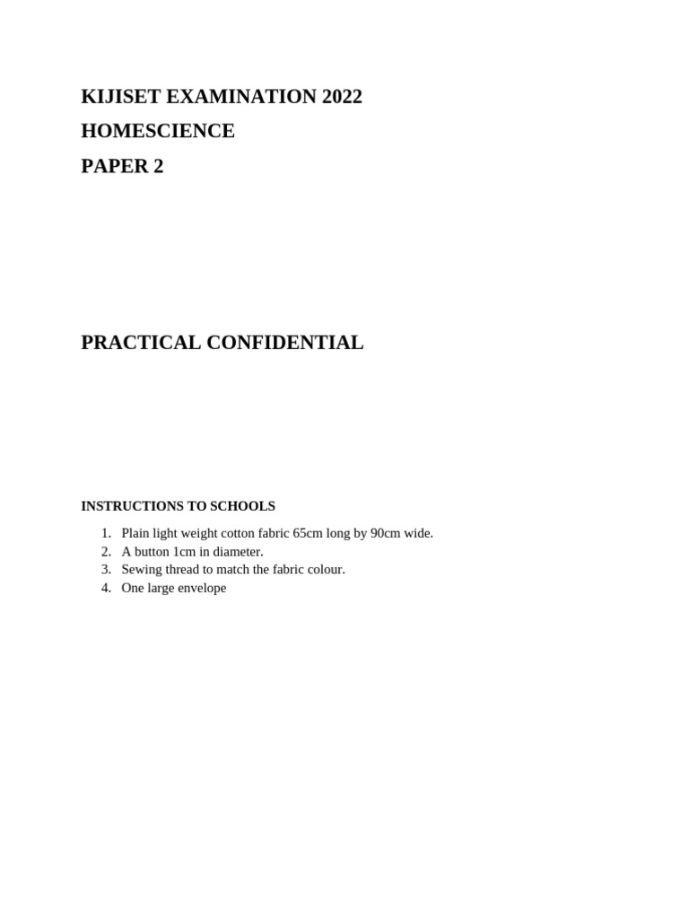 Homescience Paper 2 Cnf Pdf