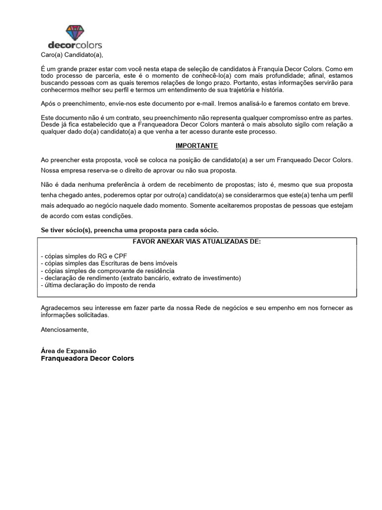 AVALIA%C3%87%C3%83O DE PERFIL FRANQUEADO | PDF | Business | Cartão de ...