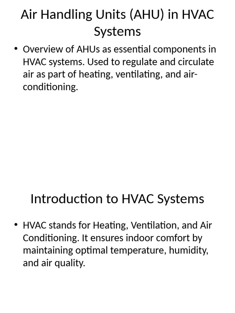 Air Handling Units in HVAC Systems | PDF | Building Technology | Home