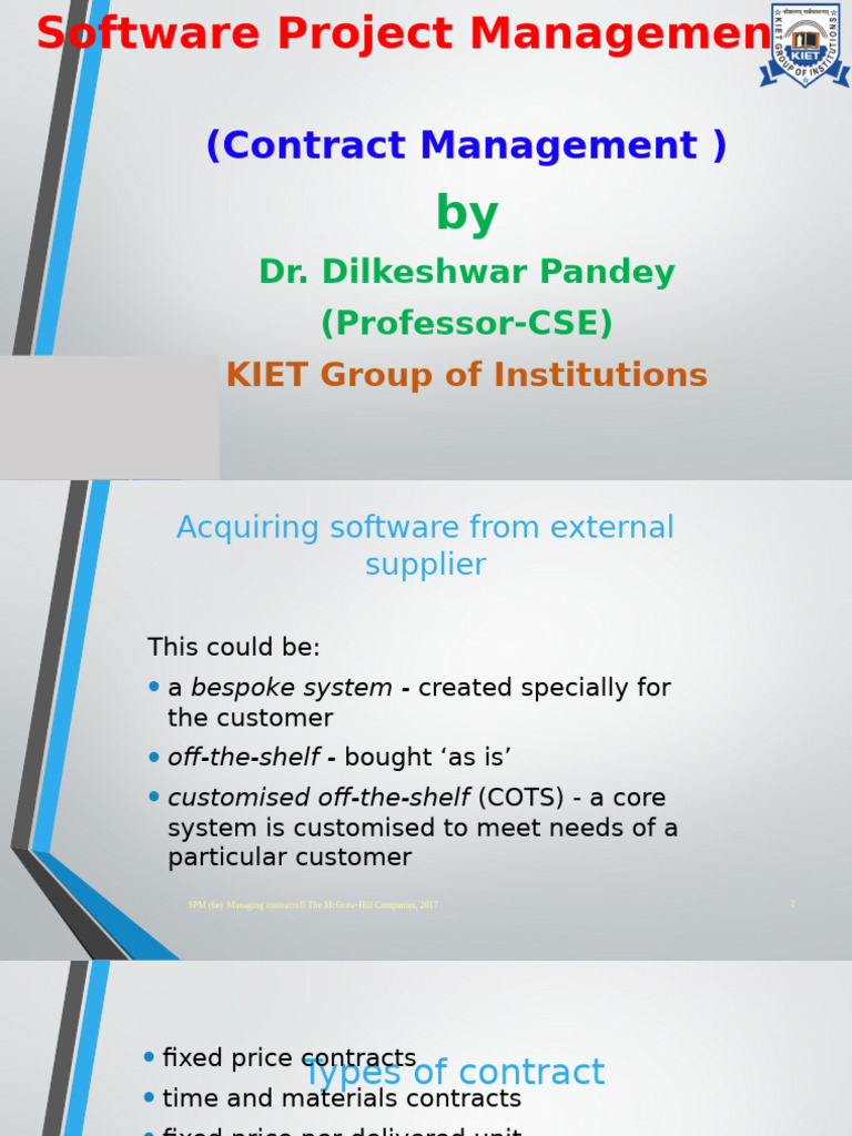 Software Project Contract Management Guide | PDF | Software | Evaluation