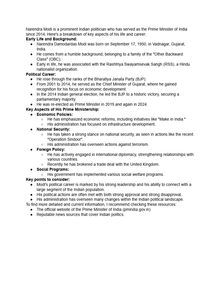 Modi Detail Information | PDF