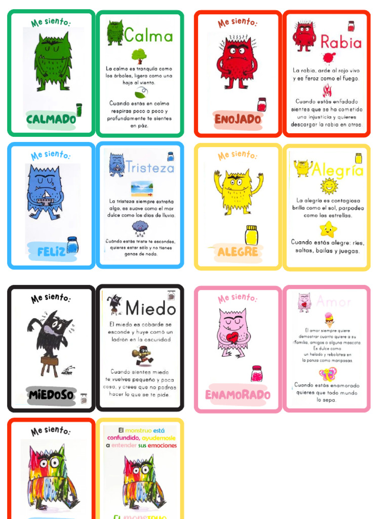 Tarjetas de Las Emociones | PDF