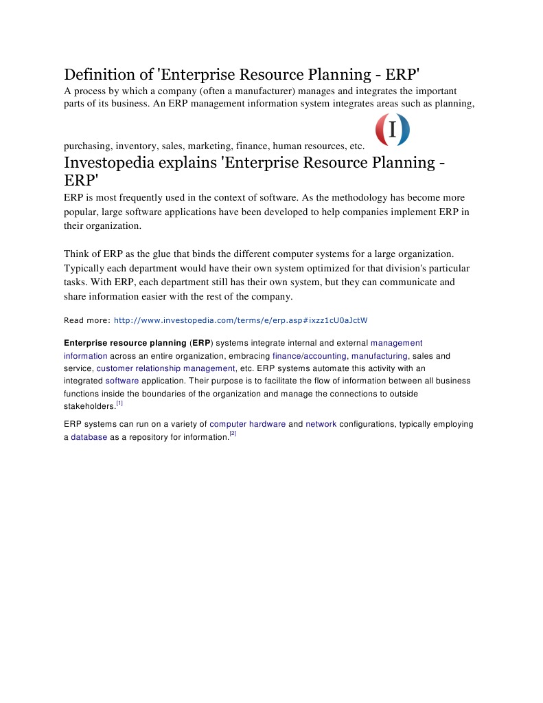 Understanding Enterprise Resource Planning | PDF