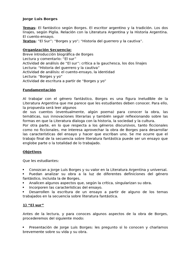 0 Proyecto Borges | PDF | Cuentos | Ensayos