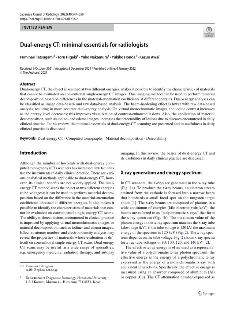 Dual energy CT | PDF | Ct Scan | X Ray