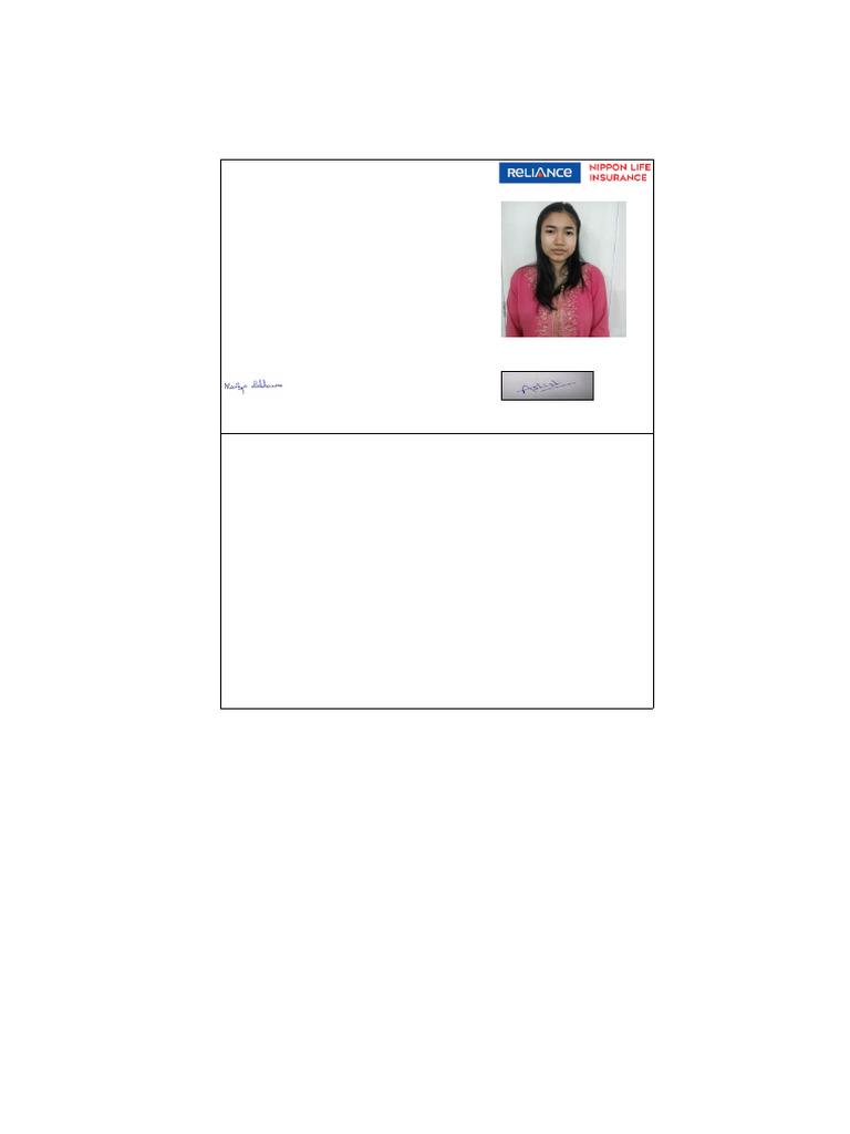 Reliance ID Card for Insurance Agent | PDF