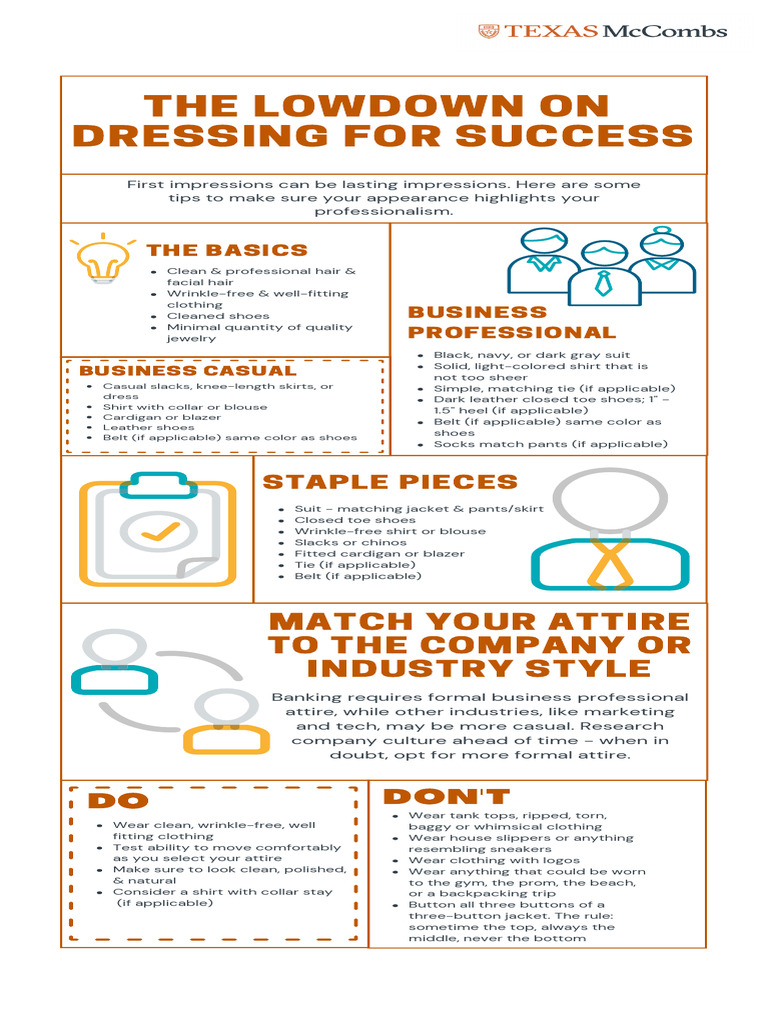 Dressing for Success: Attire Tips | PDF | Clothing | Shoe