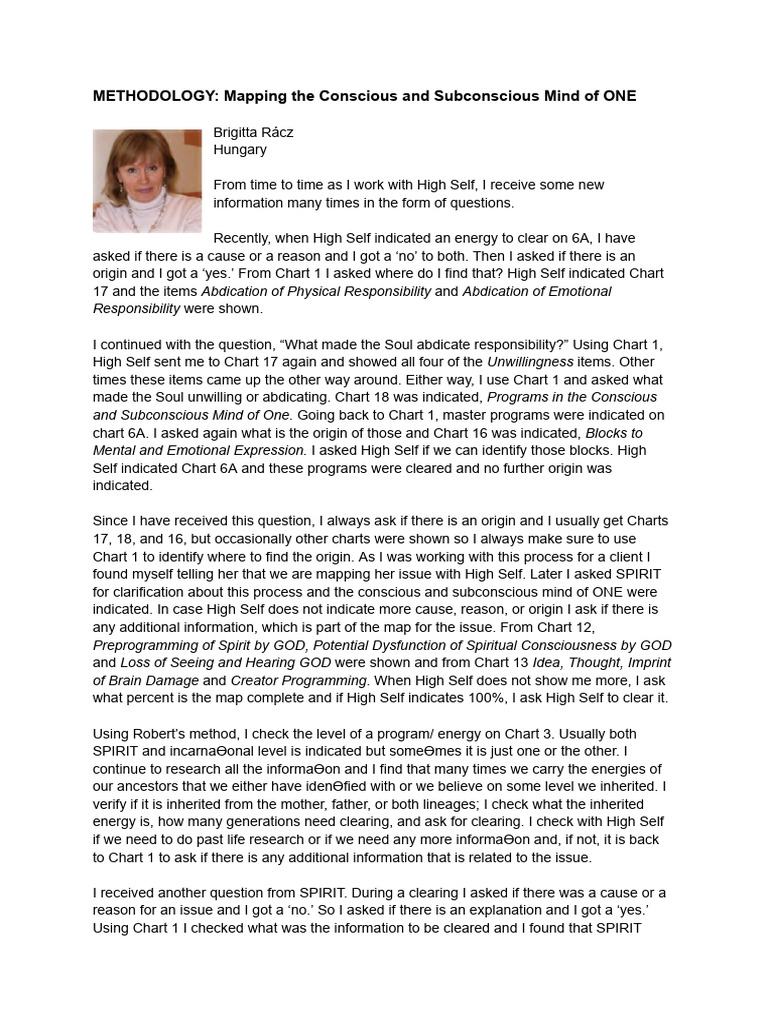 SRT Chart Methodology by Brigitta Rácz | PDF | Mind | Consciousness