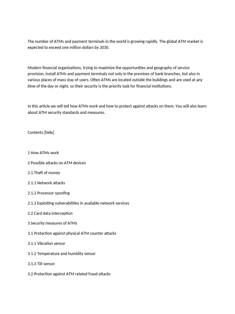 Synopsis File | PDF | Automated Teller Machine | Personal ...
