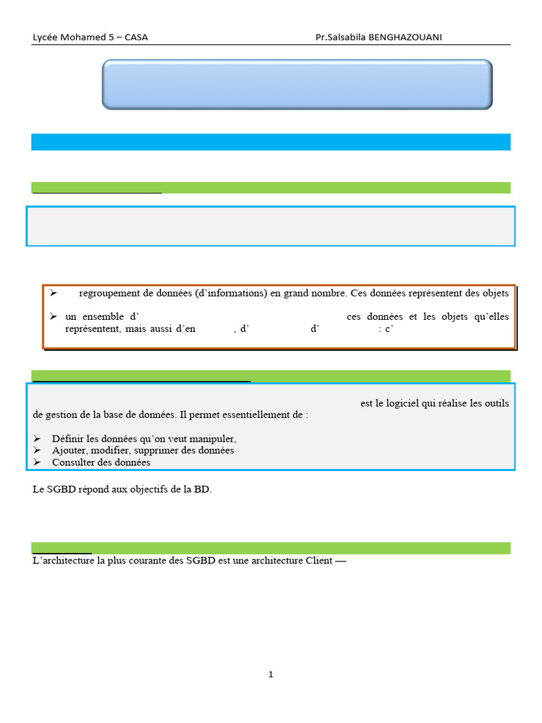 Introduction aux bases de données et SGBD | PDF | SQL | Bases de données