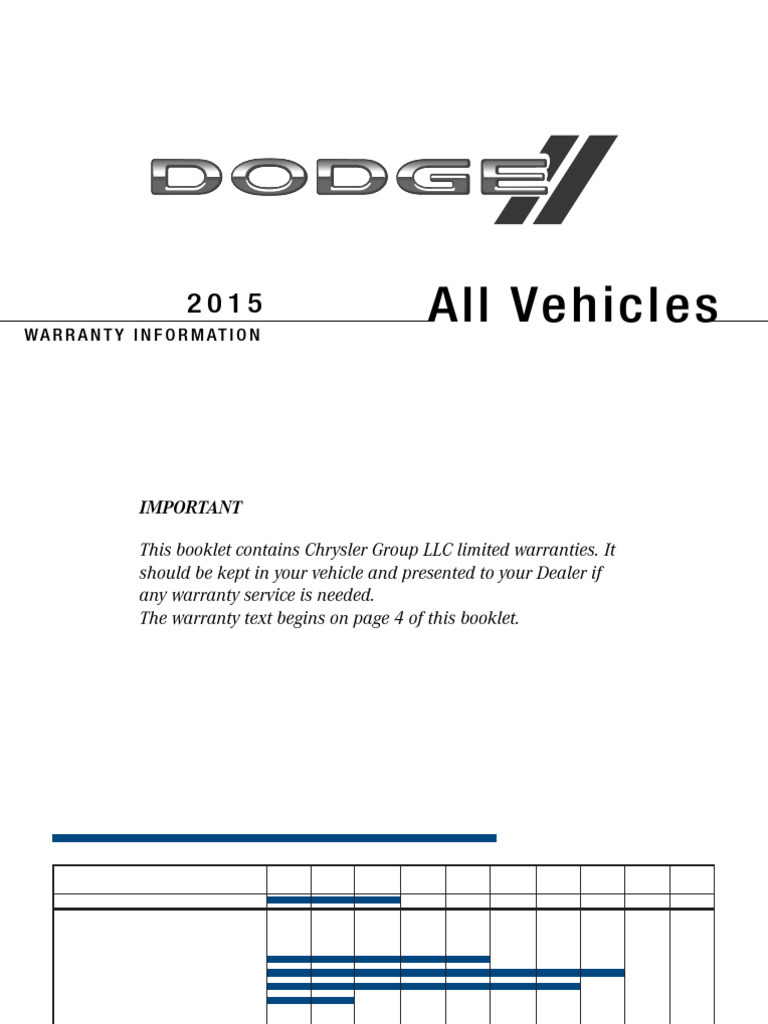 Chrysler 2015 Warranty Information Guide | PDF | Axle | Four Wheel Drive