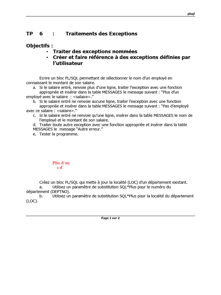PLSQL Exercices Et Solutions-6 | PDF | SQL | Bases de données
