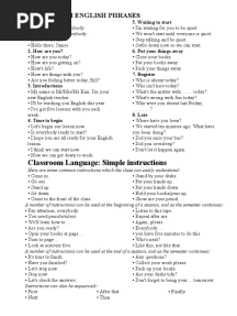 Classroom English Phrases