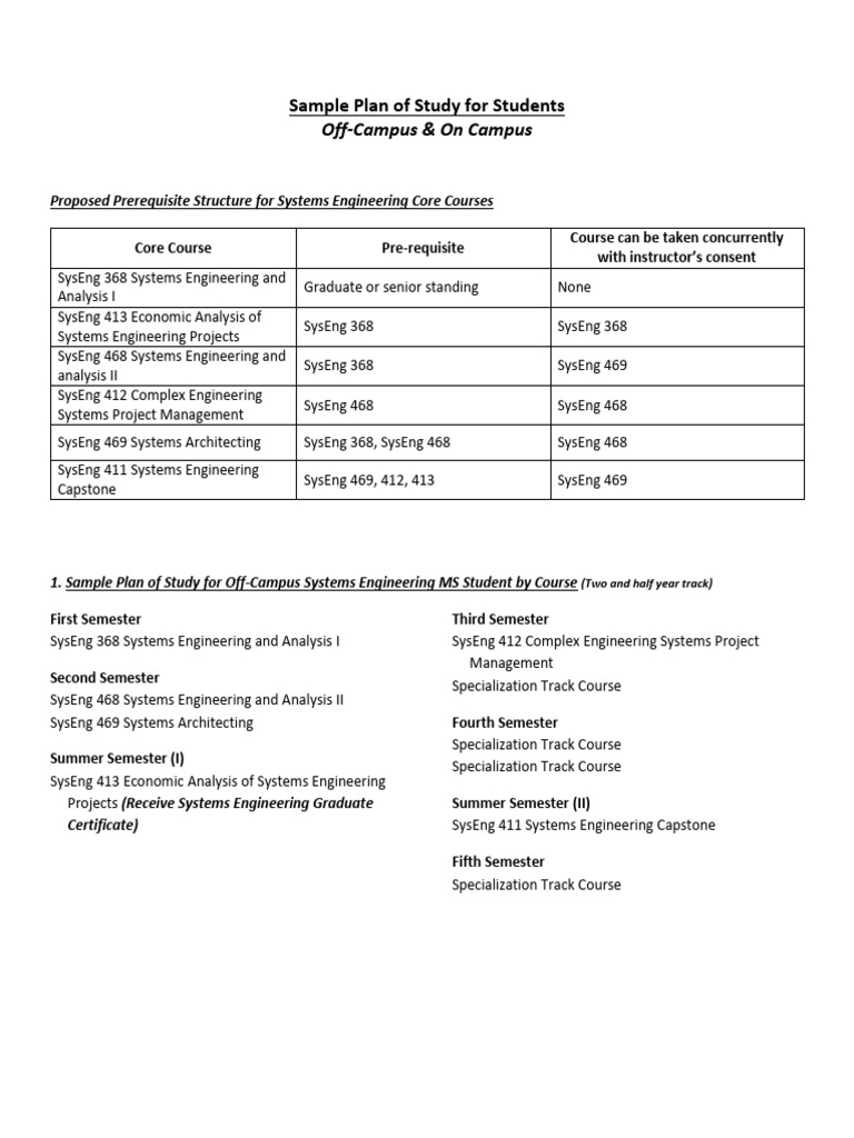 Systems Engineering Course Syllabus | PDF